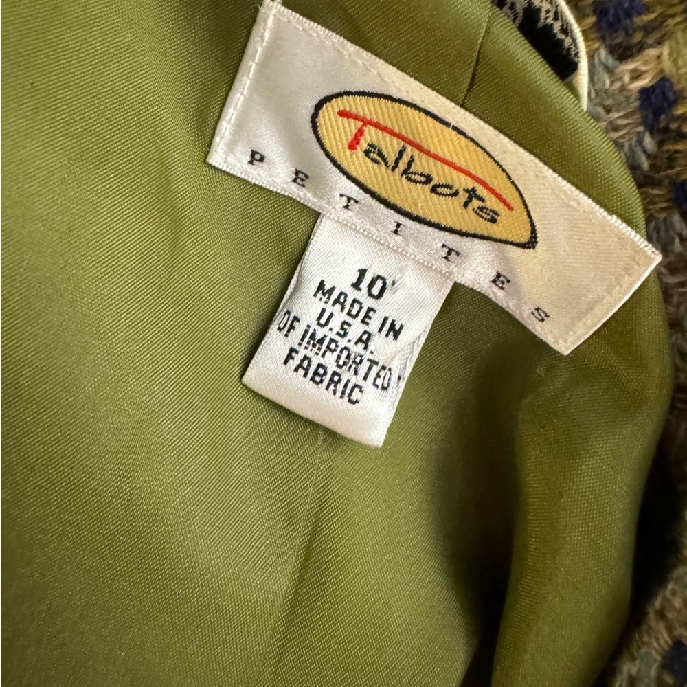Talbots Tweed Blazer Jacket Green Blue Size 10P Classic Career Chic Textured - Picture 7 of 16